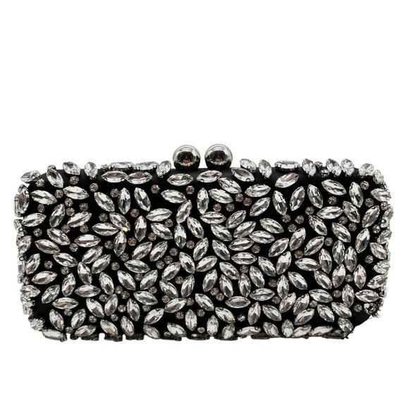 I.N.C. International Concepts Black East West Embellished Minaudiere Convertible - Picture 1 of 11